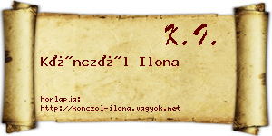 Könczöl Ilona névjegykártya